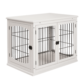 Small/Medium Kennel/ Crate End Table Style With Two Open Sides And Lockable Door Great For In Home