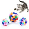 3pcs Cat toy ball set colorful handmade bell elastic ball 3 size combination for any size cat