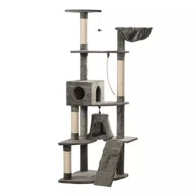 Cat Tree 75" Gray Plush