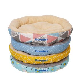 Dog Beds for Small Dogs - Round Cat Beds for Indoor Cats, Washable Pet Bed for Puppy and Kitten with Slip-Resistant Bottom yellow