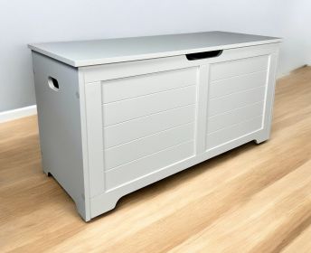 Top Open Toy Box Style Litter Box Furniture With Cut Out Opening Divider For Extra Storage Area