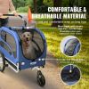 VEVOR Dog Bike Trailer, Supports up to 100 lbs, 2-in-1 Pet Stroller Cart Bicycle Carrier, Easy Folding Cart Frame with Quick Release Wheels, Universal