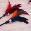 Cat Wand Stick Toy Color Vary Feather with Bell Teaser and Exerciser for Cat and Kitten