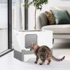 Foldable Cat Litter Box with Lid Enclosed Kitty Litter Box Anti Splashing Cat Toilet Tray with Litter Scoop