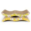 Wave Curved Cat Scratcher Cardboard for Little Cats and Dogs Corrugated Scratching Pad with Catnip Cat Cardboard Sofa Lounge Wave