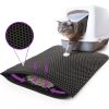 Kitty Cat Litter Mat Trapping Honeycomb Double Layer Design Waterproof Double Layer EVA Cat Litter Pad Waterproof Non-slip Sand Basin Filter Kitten Do