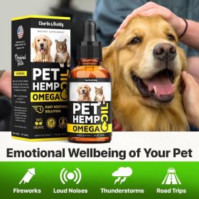 Hemp and Salmon Oil for Dogs Skin and Coat Health with 3 6 9 Omega Hemp Oil for Dogs Cats Rich in Vitamins B and E Dog Fish Oil and Hemp for Dogs