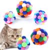 3pcs Cat toy ball set colorful handmade bell elastic ball 3 size combination for any size cat