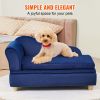 VEVOR Pet Sofa, Dog Couch for Medium-Sized Dogs and Cats, Soft Velvety Dog Sofa Bed, 81 lbs Loading Cat Sofa, Blue