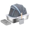 1 Pack Large(24*16*17"H) Stainless Steel Cat Litter Box with Lid, Extra Large Metal Litter Box for big cats, Litter box Includes Litter Scoop Scoop Ho