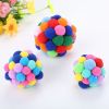 3pcs Cat toy ball set colorful handmade bell elastic ball 3 size combination for any size cat