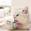 3pcs Cat toy ball set colorful handmade bell elastic ball 3 size combination for any size cat