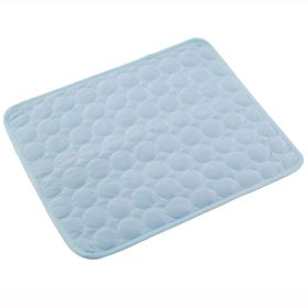 Pet Dog Cat Ice Silk Cold Nest Pad For Cooling In Summer (Option: Light blue-70x56cm)