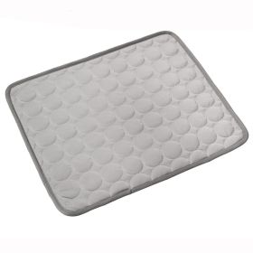 Pet Dog Cat Ice Silk Cold Nest Pad For Cooling In Summer (Option: Gray-50x40cm)