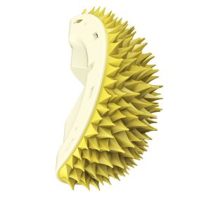 Durian Cat Self Brush, Dog Cat Self Groomer, Wall Corner Scratcher Massage Combs Durian Shape Massager Tool (Color: Yellow)