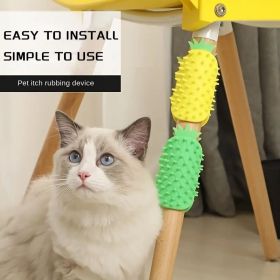 Pet Tickling Artifact For Cats, Multifunction Cat Corner Brush, New Pet Itch Rub Tool, Tickling Comb Pet Brush, Soft Corner Massage Comb For Cat Dogs (Color: Yellow)