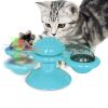 Windmill Cat Toy Turntable Interactive Teasing Pet Toy Wall Mount Turning Tickle Scratch Hair Brush Cat Toy with Catnip Light Ball