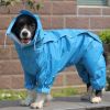 A Raincoat for all small and large dogs; Pet raincoat Medium large dog Golden hair Samo Alaska waterproof four foot raincoat Dog hooded raincoat