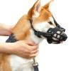 Dog Muzzle; Prevents Chewing and Biting; Basket Allows Panting and Drinking-Comfortable; Humane; Adjustable; With light reflection