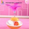 Durable Fun Cat Toy for entertaining itself Mini Favorite Feather Tumbler with small ball Kitten Toys