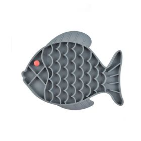 Silicone Lick Mat For Dogs Slow Food Plate For Small Medium Dog Treat Distraction Tool Feeder Puppy Treat Dispenser (Option: Gray)